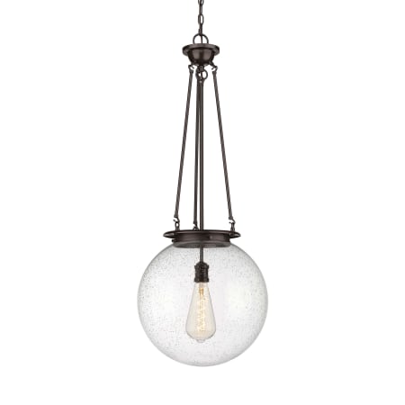 A large image of the Innovations Lighting 221-1P-40-16 Beacon Pendant Oiled Brass / Seedy