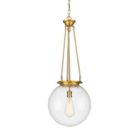 A large image of the Innovations Lighting 221-1P-40-16 Beacon Pendant Satin Gold / Seedy