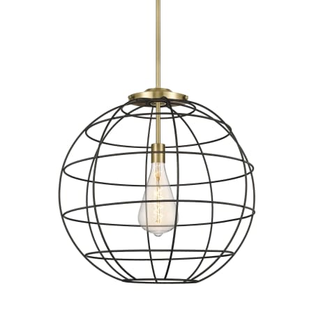 A large image of the Innovations Lighting 221-1S-25-22 Lake Placid Pendant Antique Brass / Matte Black