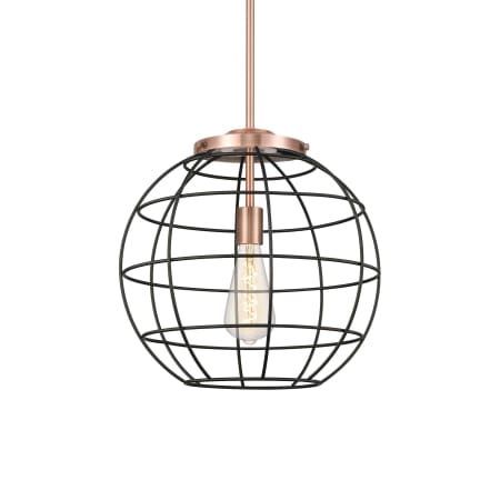 A large image of the Innovations Lighting 221-1S-18-16 Lake Placid Pendant Antique Copper / Matte Black