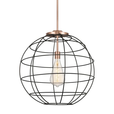 A large image of the Innovations Lighting 221-1S-25-22 Lake Placid Pendant Antique Copper / Matte Black