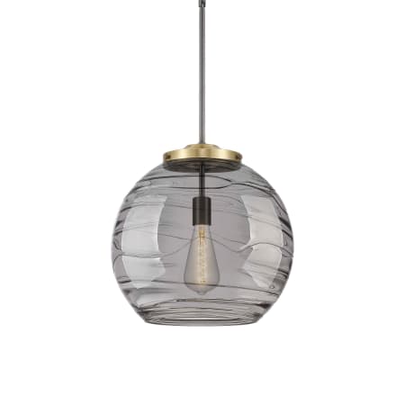 A large image of the Innovations Lighting 221-1S-18-16-LED Athens Pendant Black Antique Brass