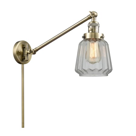 A large image of the Innovations Lighting 237 Chatham Antique Brass / Clear