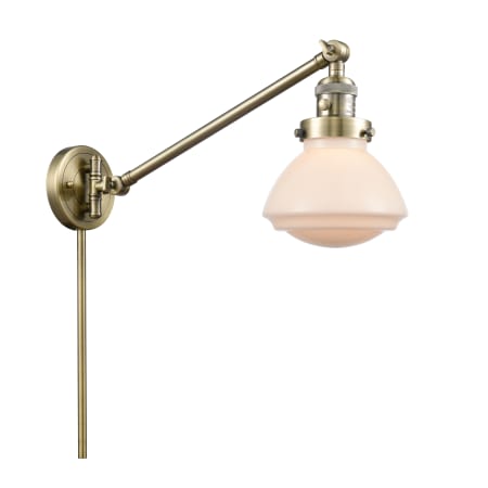 A large image of the Innovations Lighting 237 Olean Antique Brass / Matte White