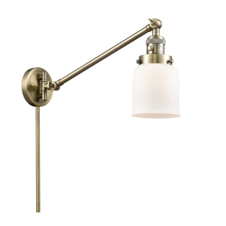 A large image of the Innovations Lighting 237 Small Bell Antique Brass / Matte White