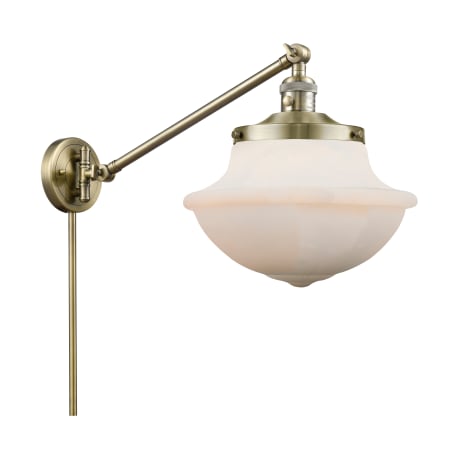A large image of the Innovations Lighting 237 Large Oxford Antique Brass / Matte White Cased