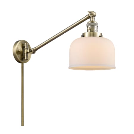 A large image of the Innovations Lighting 237 Large Bell Antique Brass / Matte White