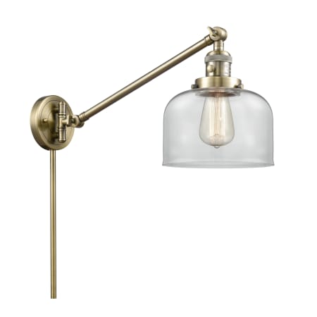 A large image of the Innovations Lighting 237 Large Bell Antique Brass / Clear