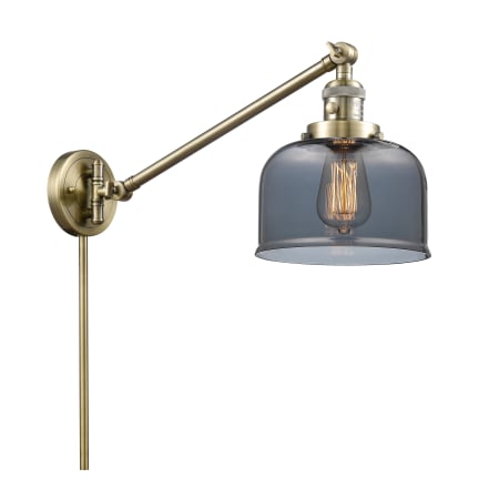 A large image of the Innovations Lighting 237 Large Bell Antique Brass / Smoke