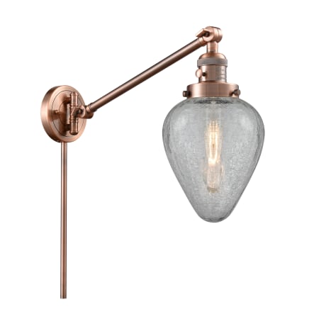 A large image of the Innovations Lighting 237 Geneseo Antique Copper / Clear Crackle