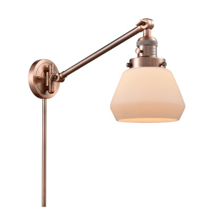 A large image of the Innovations Lighting 237 Fulton Antique Copper / Matte White Cased