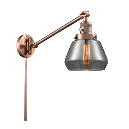 A large image of the Innovations Lighting 237 Fulton Antique Copper / Plated Smoked