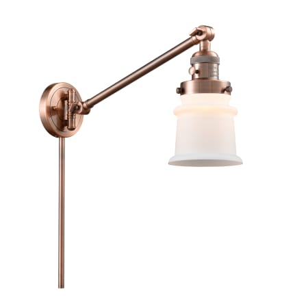 A large image of the Innovations Lighting 237 Small Canton Antique Copper / Matte White