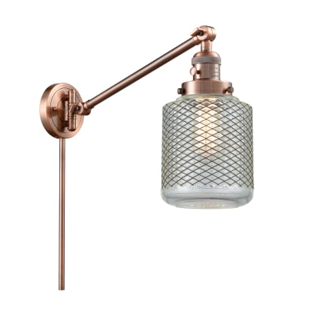 A large image of the Innovations Lighting 237 Stanton Antique Copper / Wire Mesh