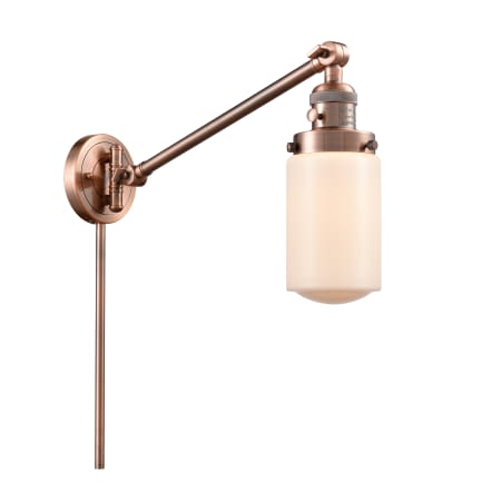 A large image of the Innovations Lighting 237 Dover Antique Copper / Matte White Cased