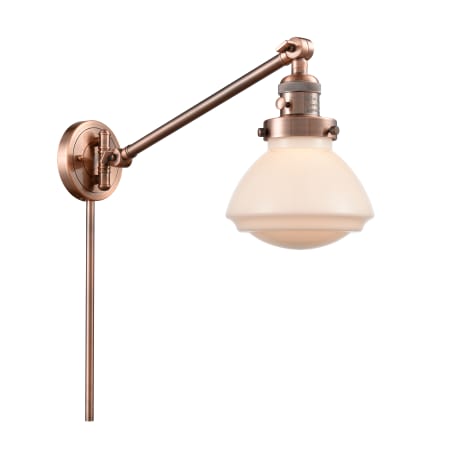 A large image of the Innovations Lighting 237 Olean Antique Copper / Matte White