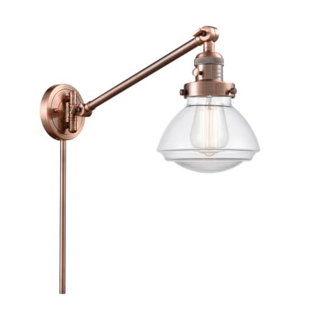 A large image of the Innovations Lighting 237 Olean Antique Copper / Clear