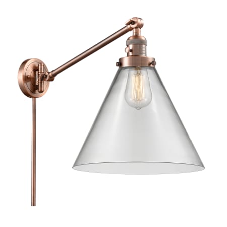 A large image of the Innovations Lighting 237 X-Large Cone Antique Copper / Clear