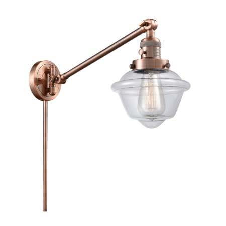 A large image of the Innovations Lighting 237 Small Oxford Antique Copper / Clear