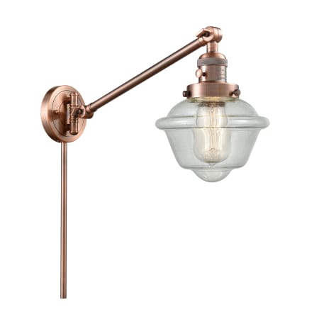 A large image of the Innovations Lighting 237 Small Oxford Antique Copper / Seedy
