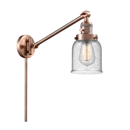 A large image of the Innovations Lighting 237 Small Bell Antique Copper / Seedy