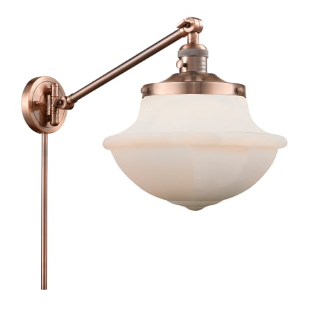 A large image of the Innovations Lighting 237 Large Oxford Antique Copper / Matte White Cased