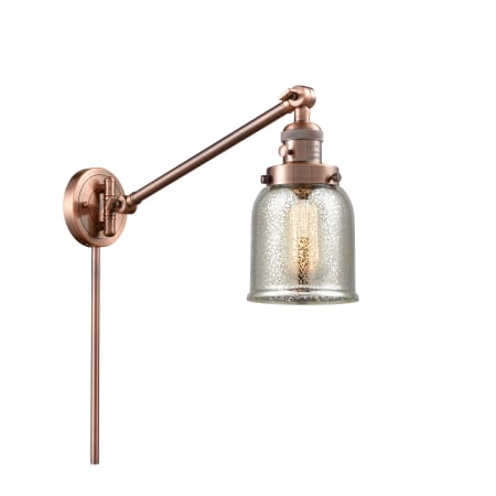A large image of the Innovations Lighting 237 Small Bell Antique Copper / Silver Plated Mercury