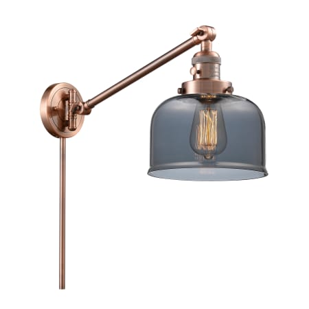 A large image of the Innovations Lighting 237 Large Bell Antique Copper / Plated Smoked