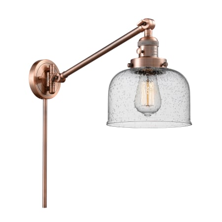 A large image of the Innovations Lighting 237 Large Bell Antique Copper / Seedy
