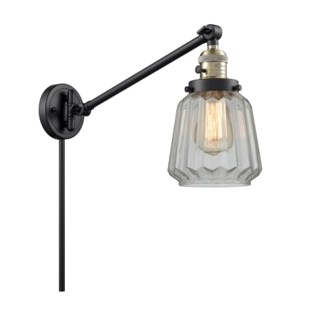 A large image of the Innovations Lighting 237 Chatham Black / Antique Brass / Clear