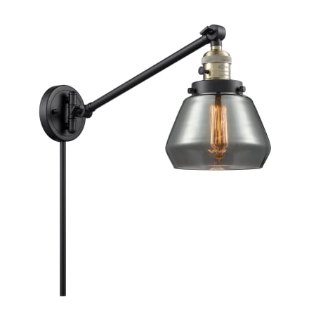 A large image of the Innovations Lighting 237 Fulton Black / Antique Brass / Plated Smoked