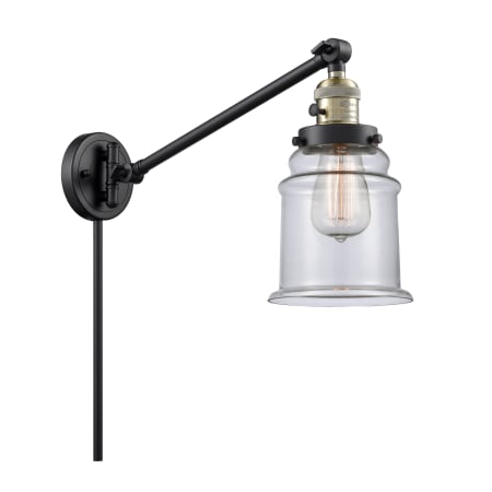 A large image of the Innovations Lighting 237 Canton Black / Antique Brass / Clear