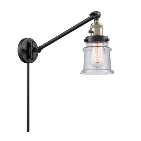 A large image of the Innovations Lighting 237 Small Canton Black Antique Brass / Seedy