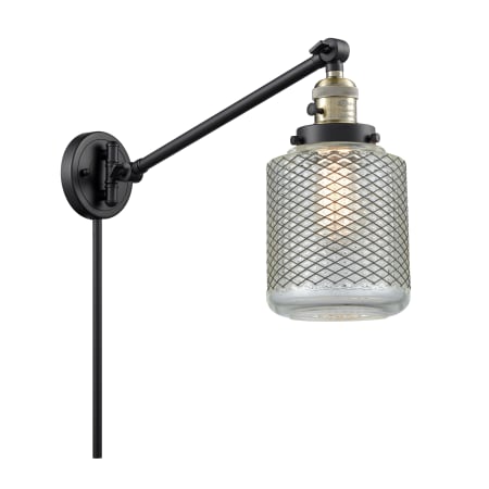 A large image of the Innovations Lighting 237 Stanton Black / Antique Brass / Vintage Wire Mesh