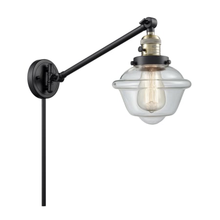 A large image of the Innovations Lighting 237 Small Oxford Black / Antique Brass / Clear