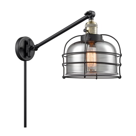A large image of the Innovations Lighting 237 Large Bell Cage Black Antique Brass / Smoked