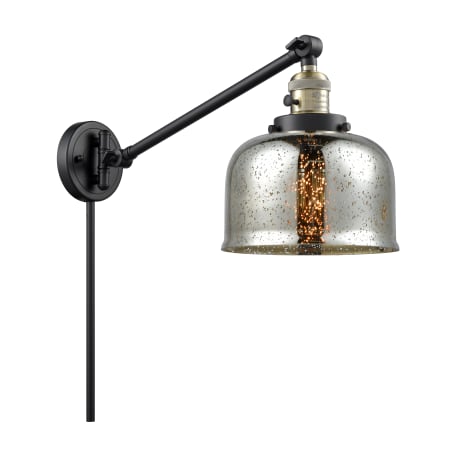 A large image of the Innovations Lighting 237 Large Bell Black / Antique Brass / Silver Plated Mercury