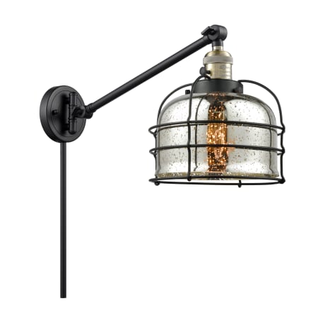 A large image of the Innovations Lighting 237 Large Bell Cage Black Antique Brass / Silver Plated Mercury