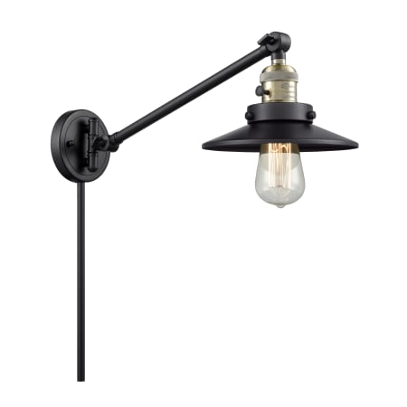 A large image of the Innovations Lighting 237 Railroad Black / Antique Brass / Matte Black