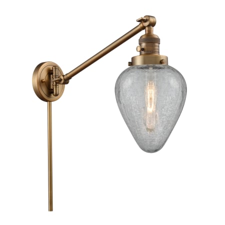 A large image of the Innovations Lighting 237 Geneseo Brushed Brass / Clear Crackle