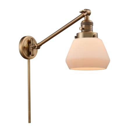 A large image of the Innovations Lighting 237 Fulton Brushed Brass / Matte White