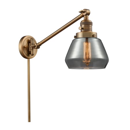 A large image of the Innovations Lighting 237 Fulton Brushed Brass / Plated Smoked