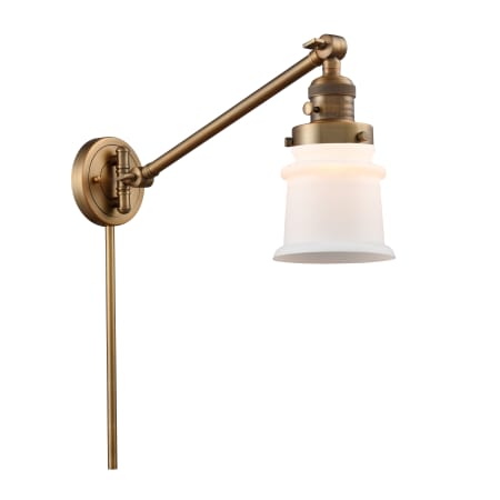 A large image of the Innovations Lighting 237 Small Canton Brushed Brass / Matte White