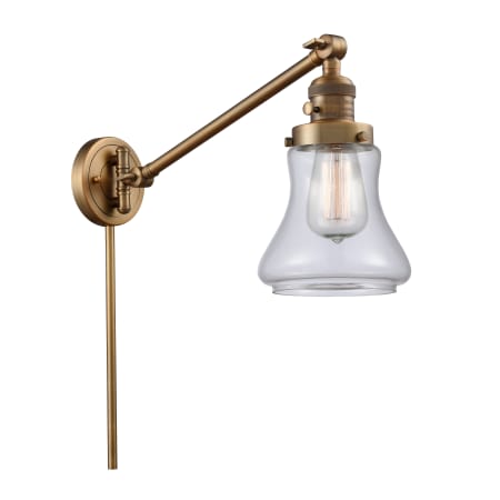 A large image of the Innovations Lighting 237 Bellmont Brushed Brass / Clear