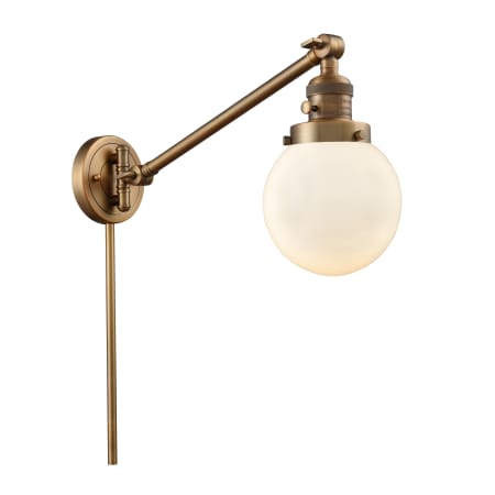 A large image of the Innovations Lighting 237-6 Beacon Brushed Brass / Matte White