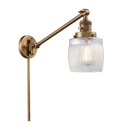 A large image of the Innovations Lighting 237 Colton Brushed Brass / Clear