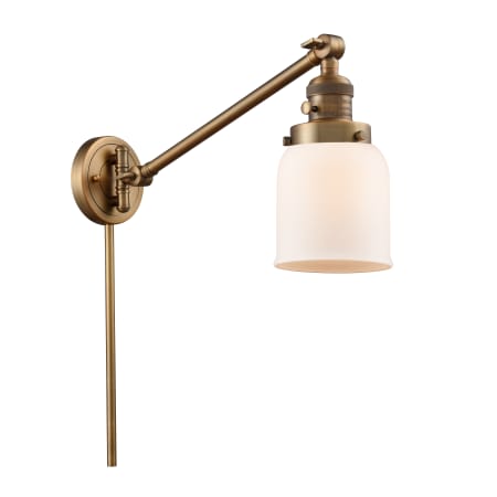 A large image of the Innovations Lighting 237 Small Bell Brushed Brass / Matte White