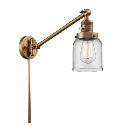 A large image of the Innovations Lighting 237 Small Bell Brushed Brass / Clear