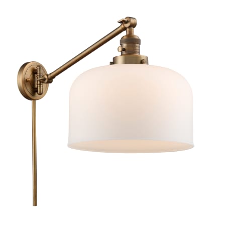 A large image of the Innovations Lighting 237 X-Large Bell Brushed Brass / Matte White Cased