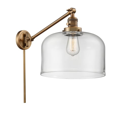 A large image of the Innovations Lighting 237 X-Large Bell Brushed Brass / Clear